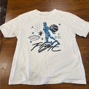 Jordan White Tee with Blue and Red Accents